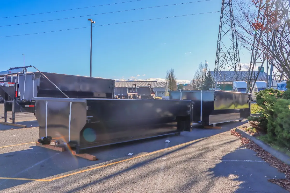 Roll-off dumpster ready for waste disposal at job site for Construction Dumpster Rental in Grayson Valley